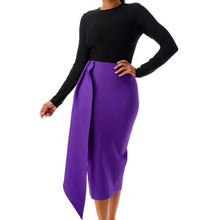 Load image into Gallery viewer, Purple/Black Bandage Dress (New Arrival)
