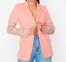 Load image into Gallery viewer, Diamond Studded Mesh Long Sleeve Blazer(New Arrivals)
